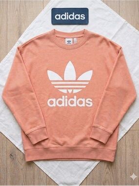 adidas Men’s Trefoil Crewneck Sweatshirt in Dusty Peach